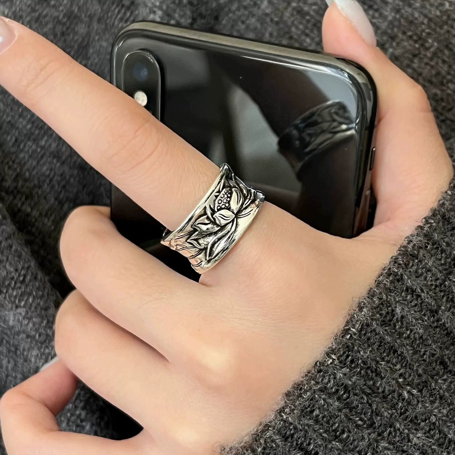 PANJBJ 925 Sterling Silver Geometric Cross Ring for Women Girl Fashion Individuality Concise Jewelry Birthday Gift Dropshipping