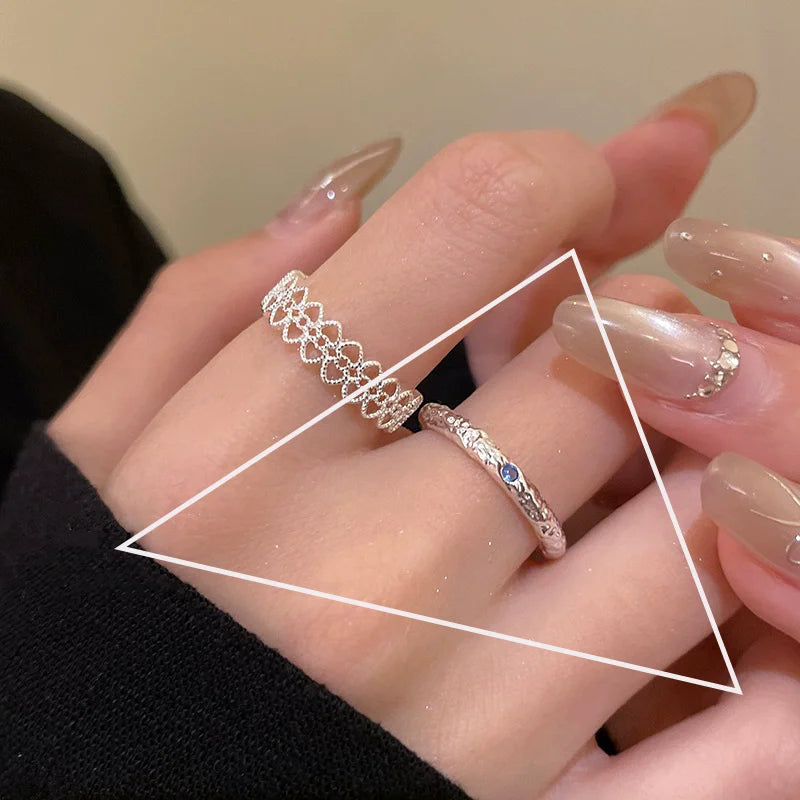 PANJBJ 925 Sterling Silver Geometric Cross Ring for Women Girl Fashion Individuality Concise Jewelry Birthday Gift Dropshipping
