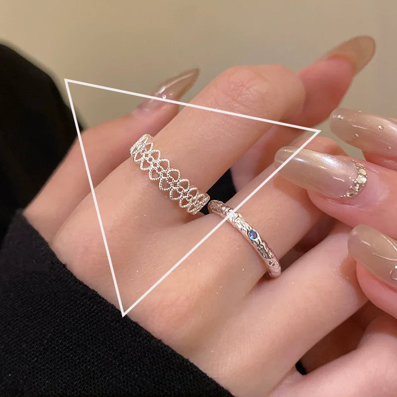 PANJBJ 925 Sterling Silver Geometric Cross Ring for Women Girl Fashion Individuality Concise Jewelry Birthday Gift Dropshipping