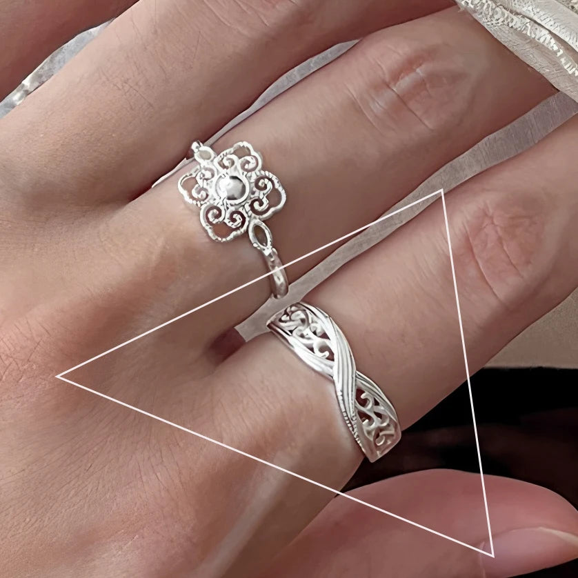 PANJBJ 925 Sterling Silver Geometric Cross Ring for Women Girl Fashion Individuality Concise Jewelry Birthday Gift Dropshipping