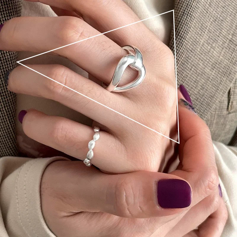 PANJBJ 925 Sterling Silver Geometric Cross Ring for Women Girl Fashion Individuality Concise Jewelry Birthday Gift Dropshipping