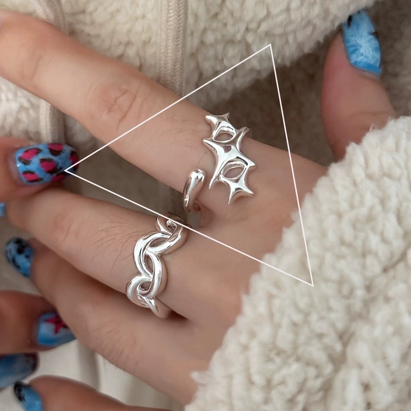 PANJBJ 925 Sterling Silver Geometric Cross Ring for Women Girl Fashion Individuality Concise Jewelry Birthday Gift Dropshipping