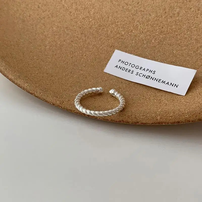 PANJBJ 925 Sterling Silver Geometric Cross Ring for Women Girl Fashion Individuality Concise Jewelry Birthday Gift Dropshipping