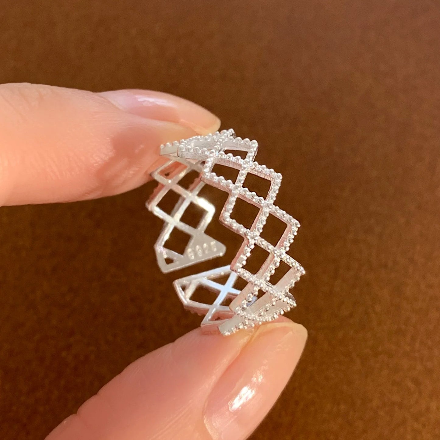 PANJBJ 925 Sterling Silver Geometric Cross Ring for Women Girl Fashion Individuality Concise Jewelry Birthday Gift Dropshipping