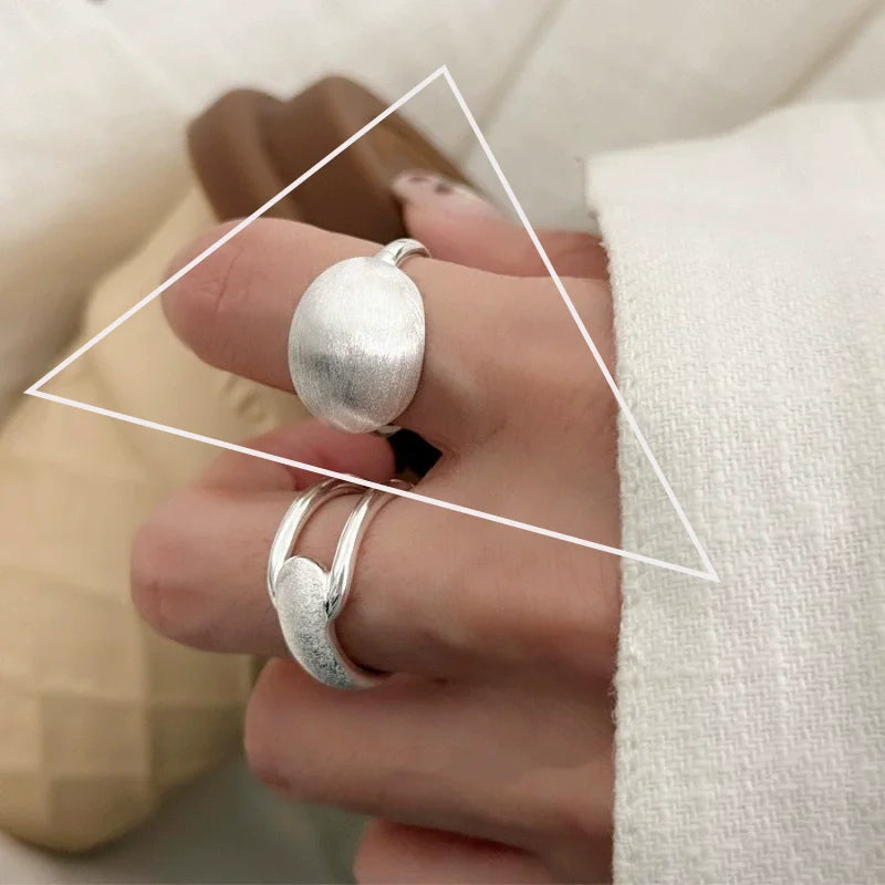 PANJBJ 925 Sterling Silver Geometric Cross Ring for Women Girl Fashion Individuality Concise Jewelry Birthday Gift Dropshipping